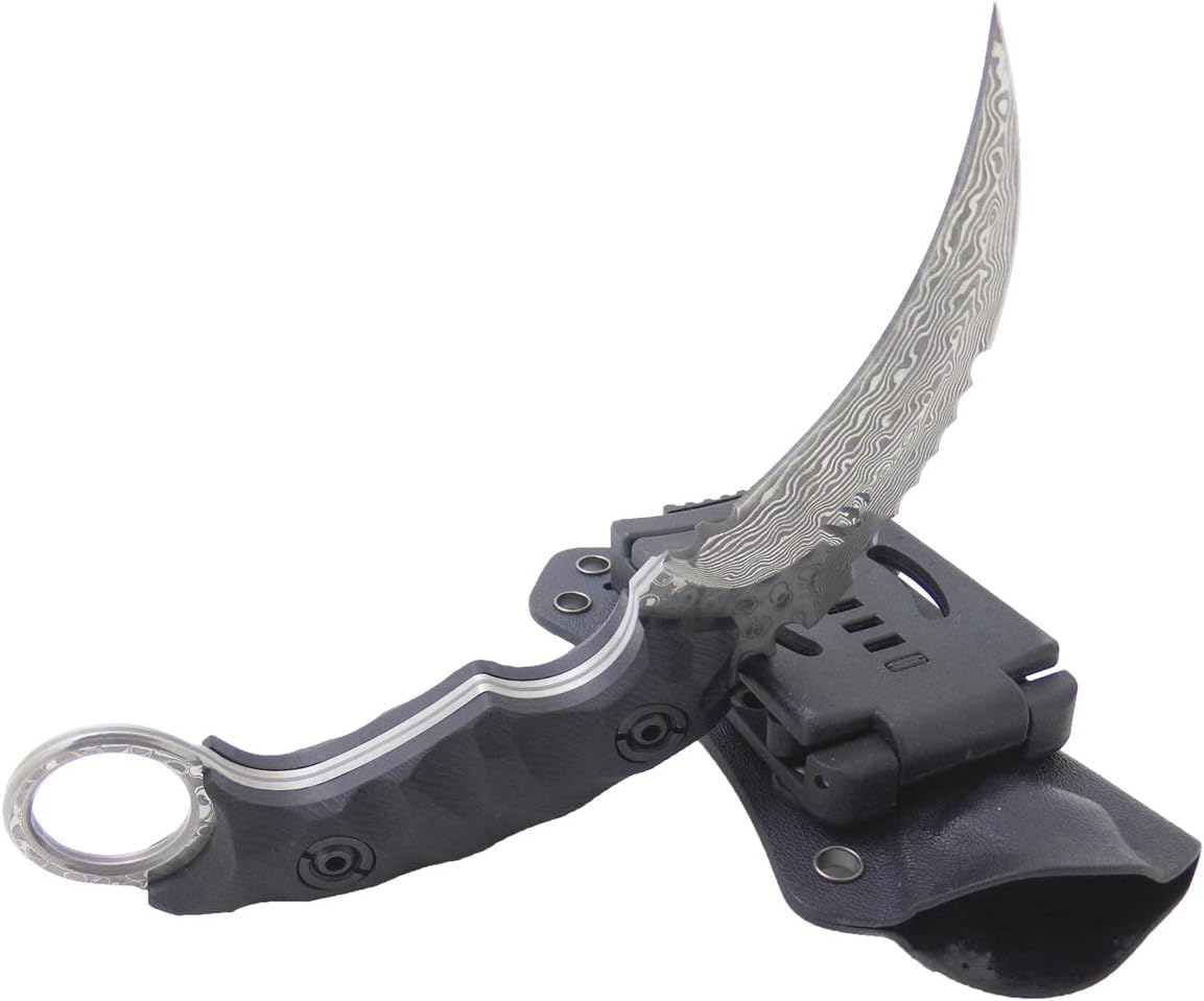 Cuchillo táctico de supervivencia de doble filo con funda