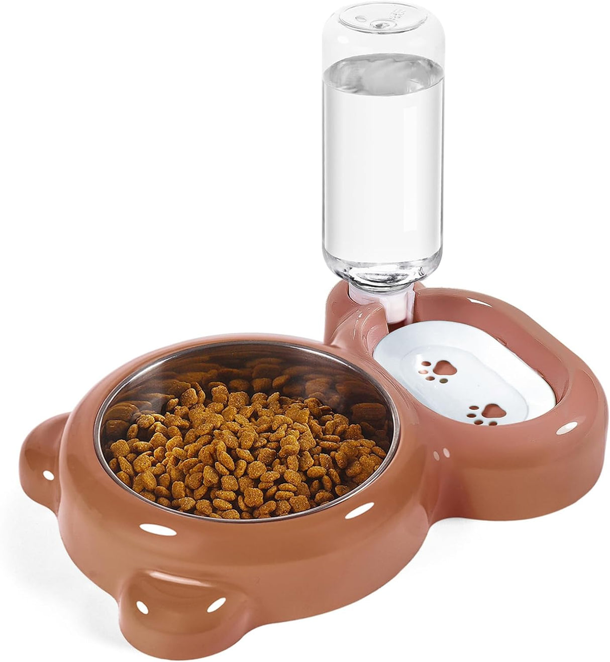Juego de Comedero para Perros y Gatos - Con Dispensador y Acero