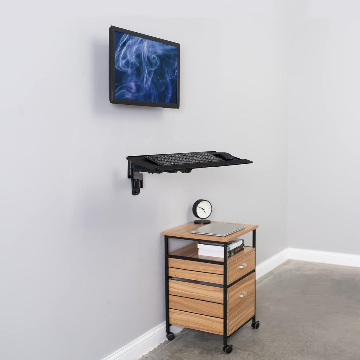 Soporte de Pared Monitor VIVO con Bandeja Ajustable MOUNT-VWKB1