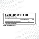 Creatina Zero Monohidrato Micronizada 500g, Sin Azúcar