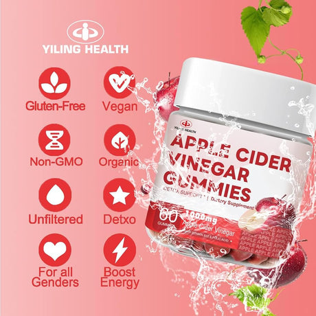 Suplemento Gomitas de vinagre de sidra de manzana 1000 mg