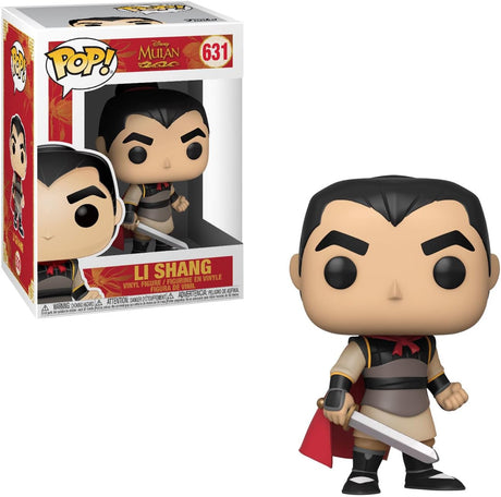 Figura Funko POP Disney: Mulan - Li Shang, 3.75 pulgadas, con protector