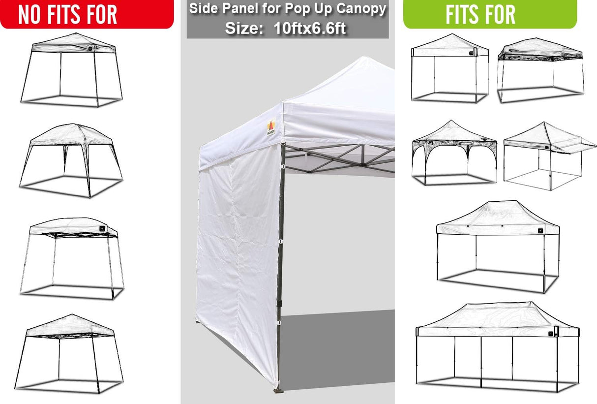Toldo desplegable para sol 10'x10' con pared lateral y cintas