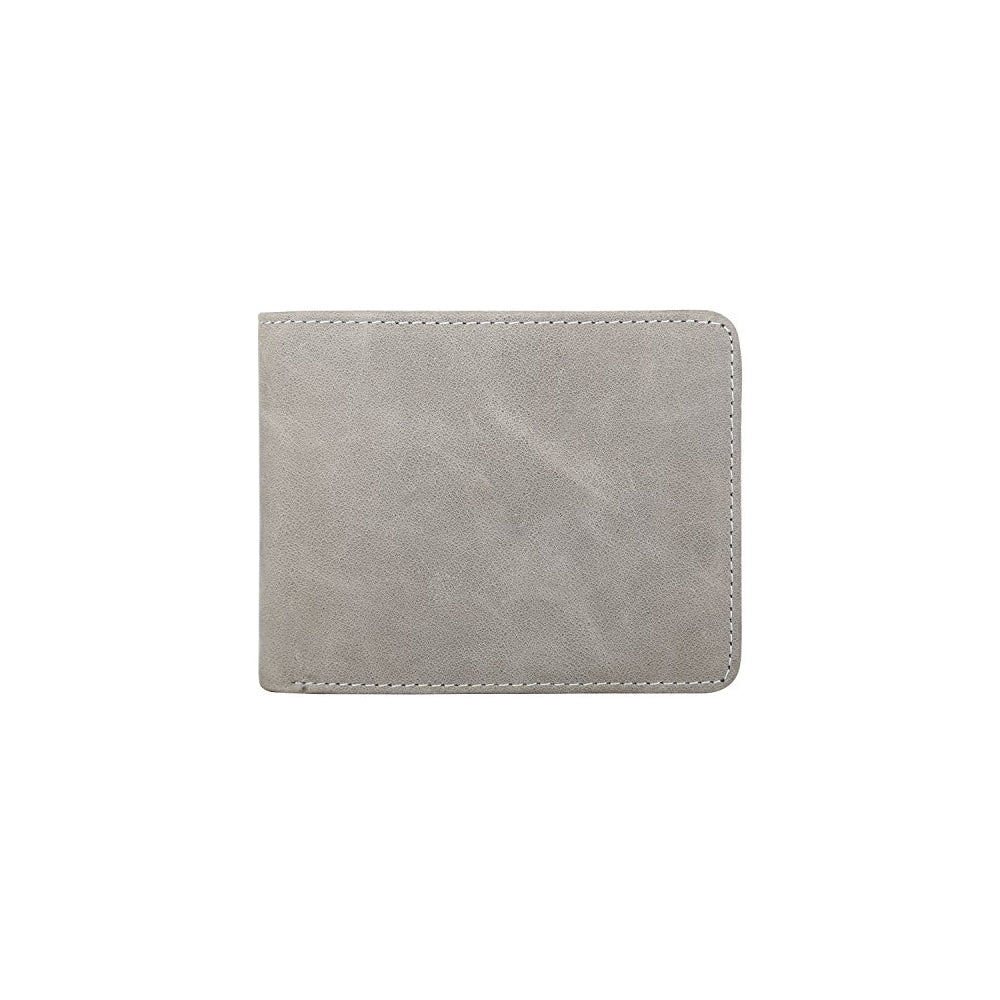 Cartera para hombre-Cuero Genuino RFID Bloqueo Billetera Bifold Elegante Con Ventana 2 ID