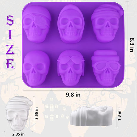 Moldes de silicona Sakolla para pasteles en forma de calavera