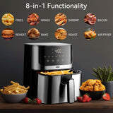 Freidora de aire ASZ 5qt, compacta, 8 presets, para 2-3 personas