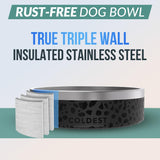 Cuenco Frío para Mascotas - Antioxidante, Negro , 42 oz