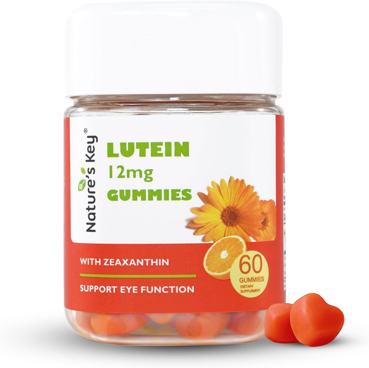 Gomitas de luteína de 12 mg con zeaxantina y vitamina 60 un