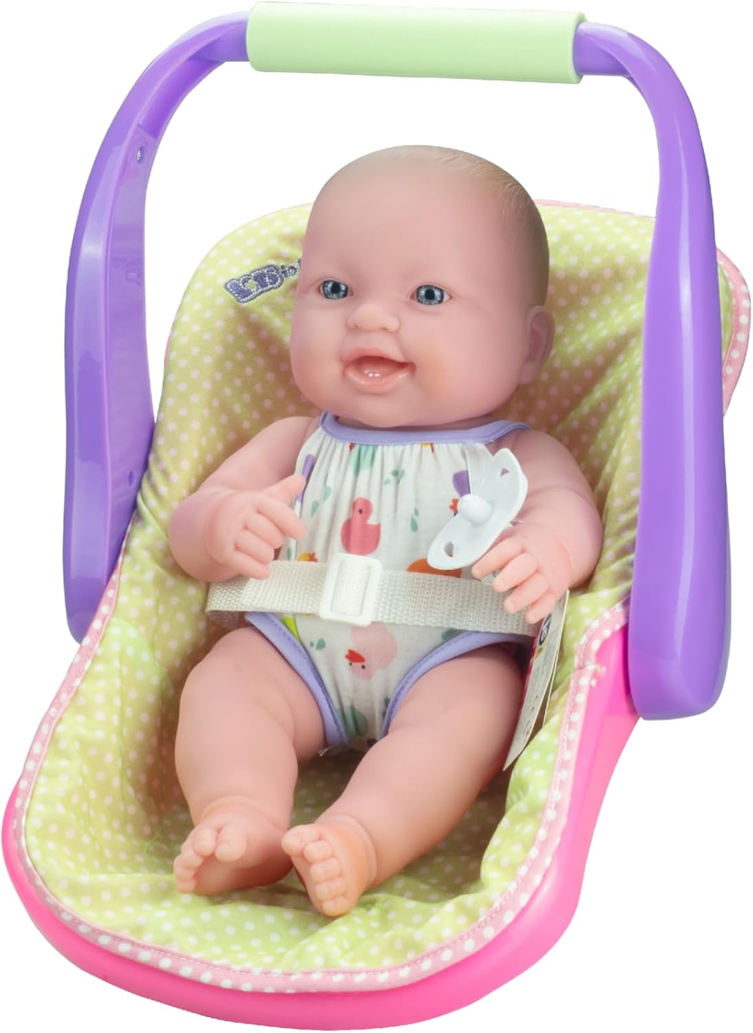 Muñeca JC Toys 14 con Silla de Auto, Posable y Impermeable
