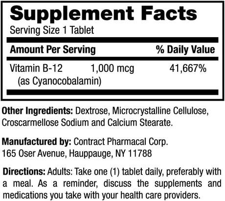 Suplementos Energéticos B12, Earth's Splendor, 200 Tabletas