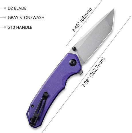 Cuchillo de bolsillo plegable Tanto D2 con G-10, 3.5