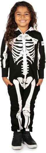 disfraz de esqueleto Tipsy Elves, unisex, jumpsuit para niños