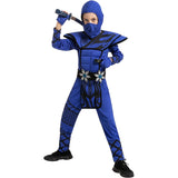 Disfraz de ninja azul de escamas de dragón talla S  5-7 años