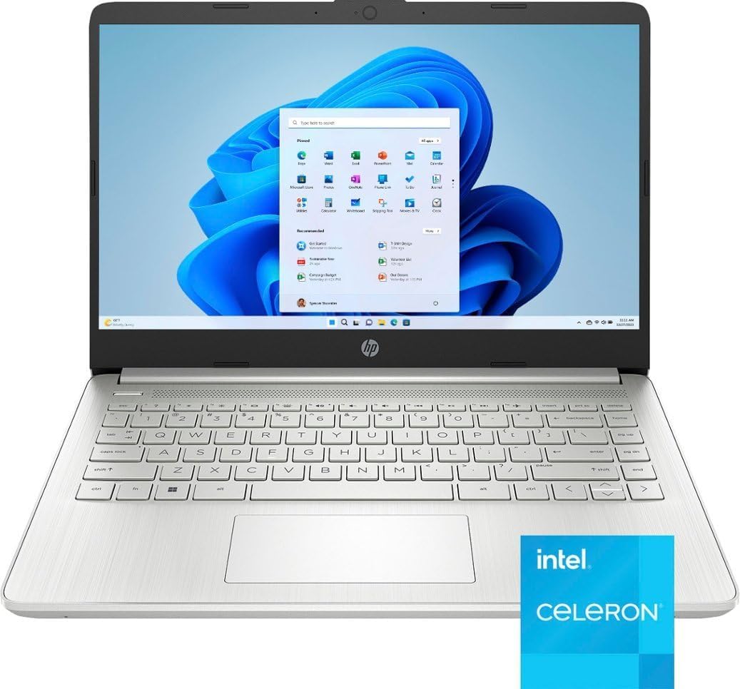 Laptop HP 14 Ultraligero, Intel Celeron, 8GB RAM, Win 11
