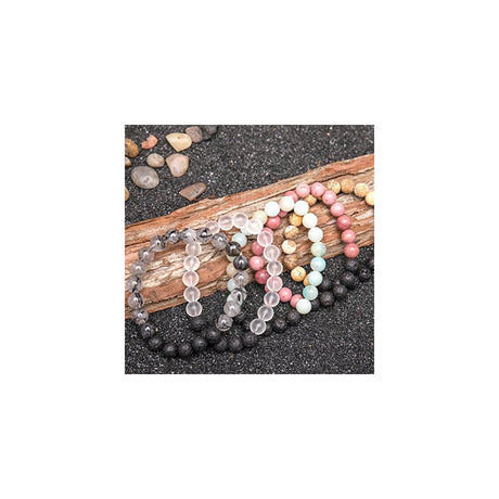 Pulseras y tobilleras elástica con cuentas redondas
