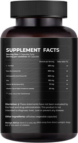 Nutracéuticos L-Tirosina con Maca, Ashwagandha, Vit. 60 caps