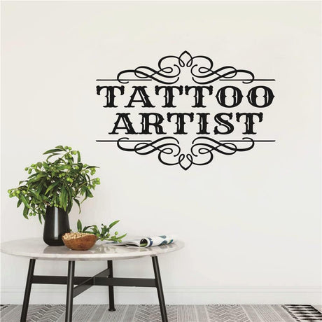 Vinilo Decorativo para Estudio de Tatuajes, AFN132, 22x16 Pulgadas