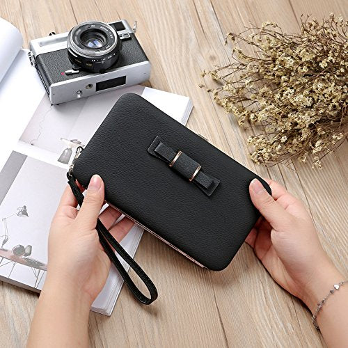 Cartera con lazo para mujer, monnedero y tarjetero