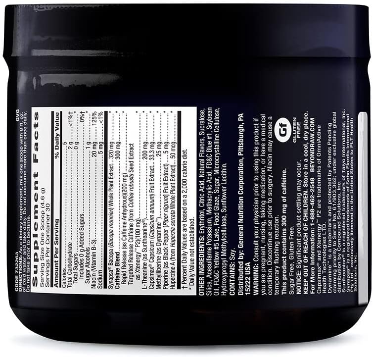 Suplemento BEYOND RAW Burn MF Fórmula metabólica  30 porc