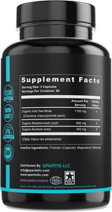Cápsulas Orgánicas de Sea Moss 2250mg Irish Burdock 180