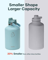 Botella de agua aislada BUZIO 64 oz, acero inoxidable, 48h frío