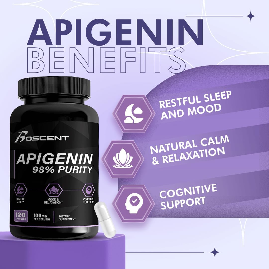 Suplemento de apigenina de 100 mg de extracto de manzanilla