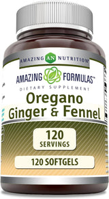 Formulas Oregano con Jengibre y Hinojo, 120 Softgels