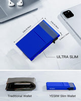 Porta tarjetas RFID YESIIW con bolsillo para dinero y monedas