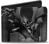 Cartera Bifold Hombre PU, Negra y Gris, 4.0 x 3.5