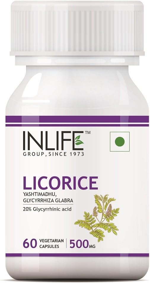 Suplemento Extracto de Regaliz INLIFE, 500 mg, 60 Cápsulas
