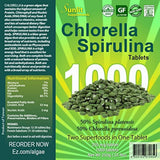 Comprimidos de chlorela y spirulina (paquete grande de 1000)