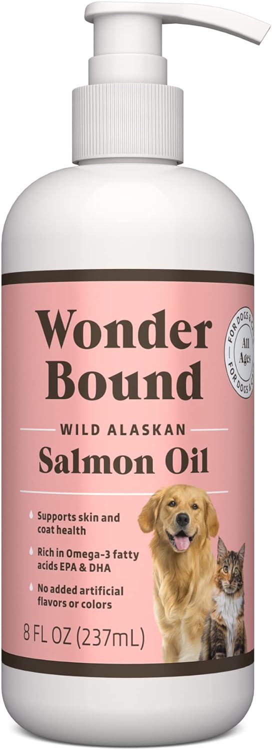 Marca Amazon – Aceite de salmón Wonder Bound Wild Alaskan para perro, gato, 8 onzas líquidas