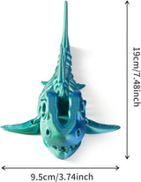 Juguete tiburón articulado 3D, diseño premium, modelo arcoíris