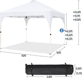 Tienda de Playa: Carpa Plegable 10x10 con Ventilación Blanca