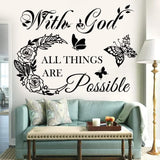 Vinilo Decorativo Inspiracional Dios Todo es Posible - Sticker