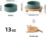 Cuenco elevado de cerámica para comida para gatito