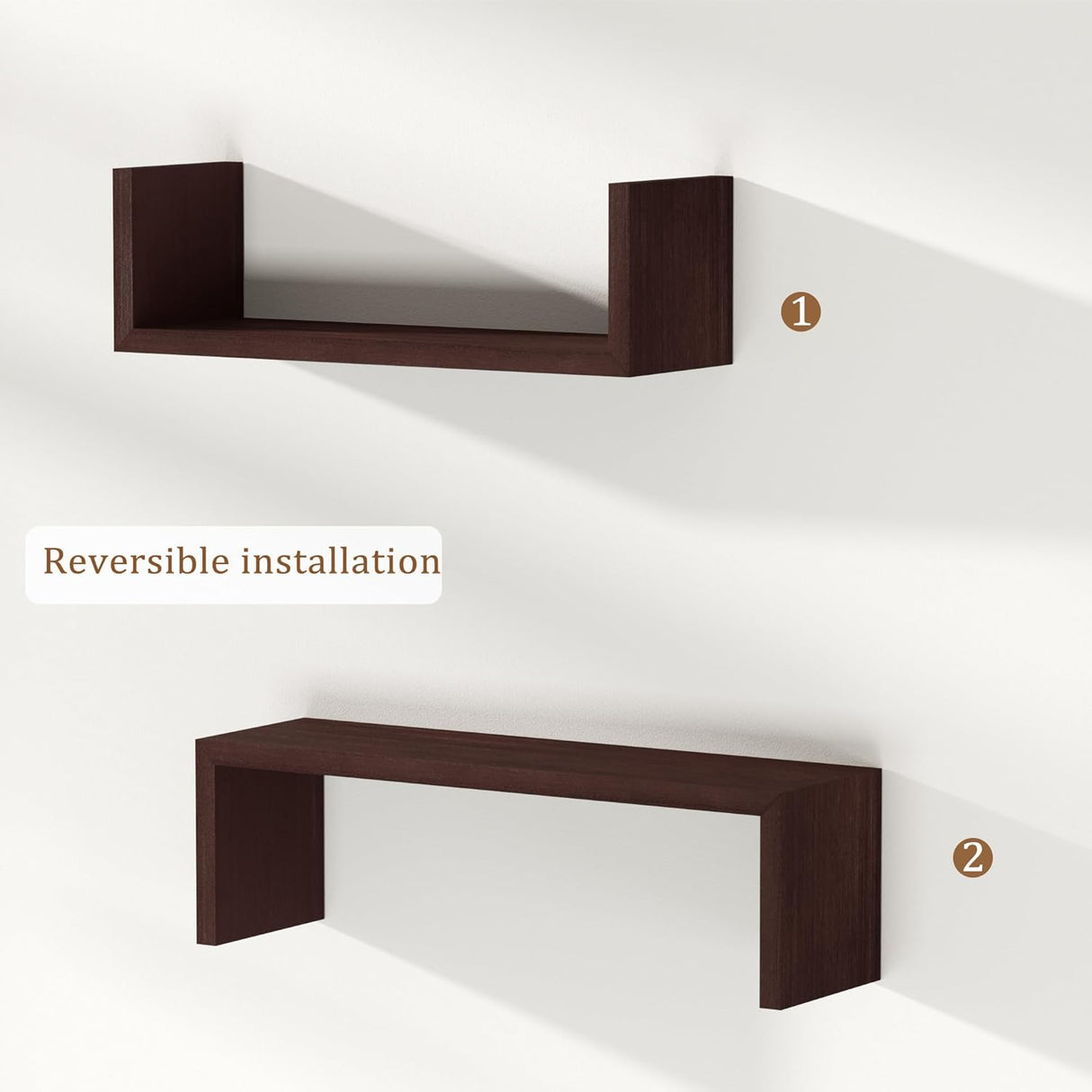Estantes Flotantes SRIWATANA para Pared, Set de 5, Madera