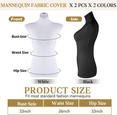 Cubierta de Maniquí Superior Peryiter, Tela Suave y Elástica