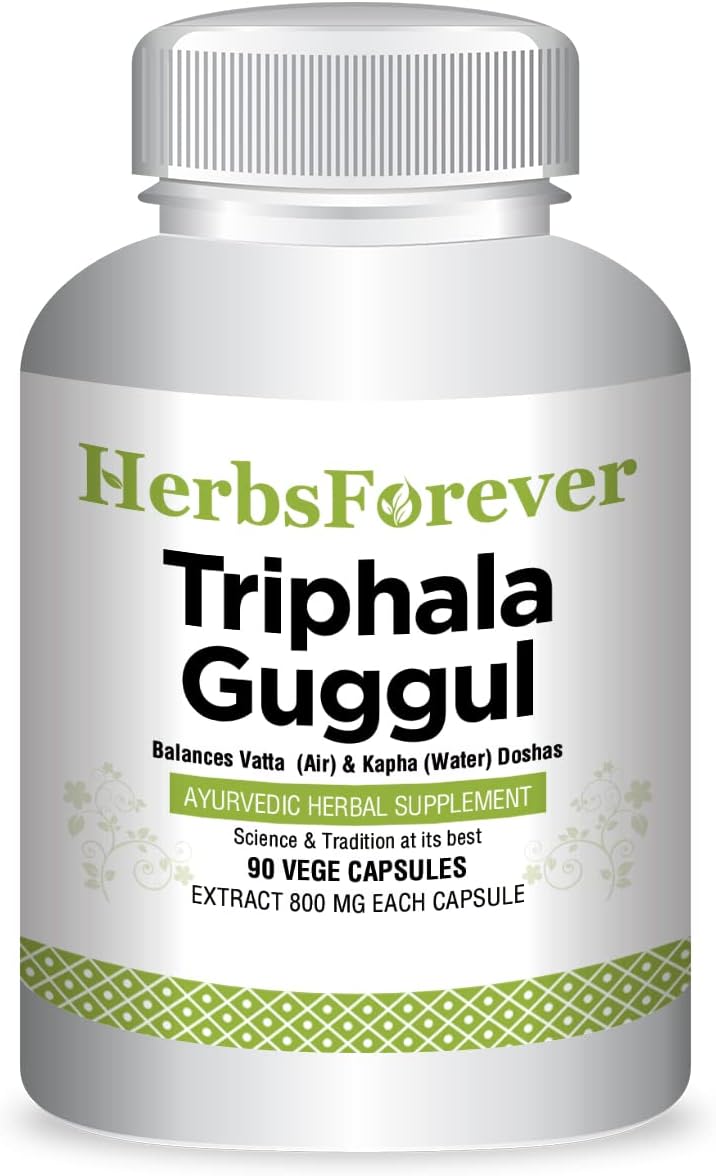 Suplemento Triphala Guggulu Formulación ayurvédica 90 cáp