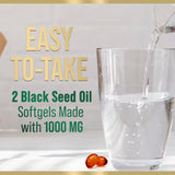 Aceite de Nigella Sativa 1000mg - Natural, Antioxidante, 180 Softgels