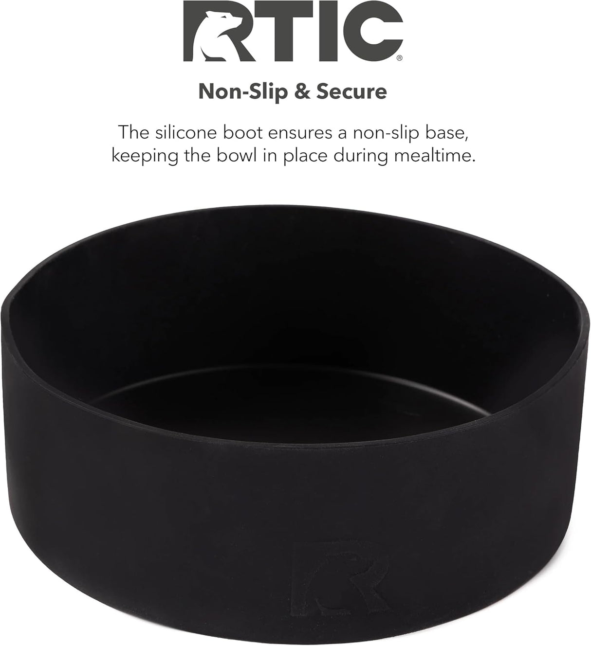 Bowl para perros RTIC, acero inoxidable, portátil y Negro