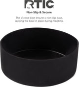 Bowl para perros RTIC, acero inoxidable, portátil y Negro