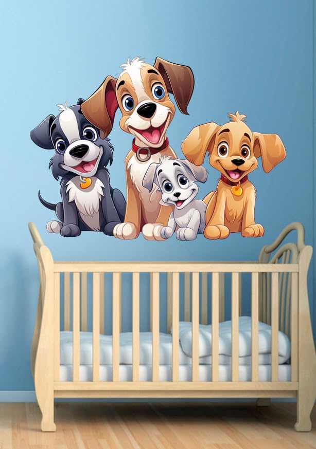 Calcomanías de Perritos Felices - Fáciles de Pegar y Despegar