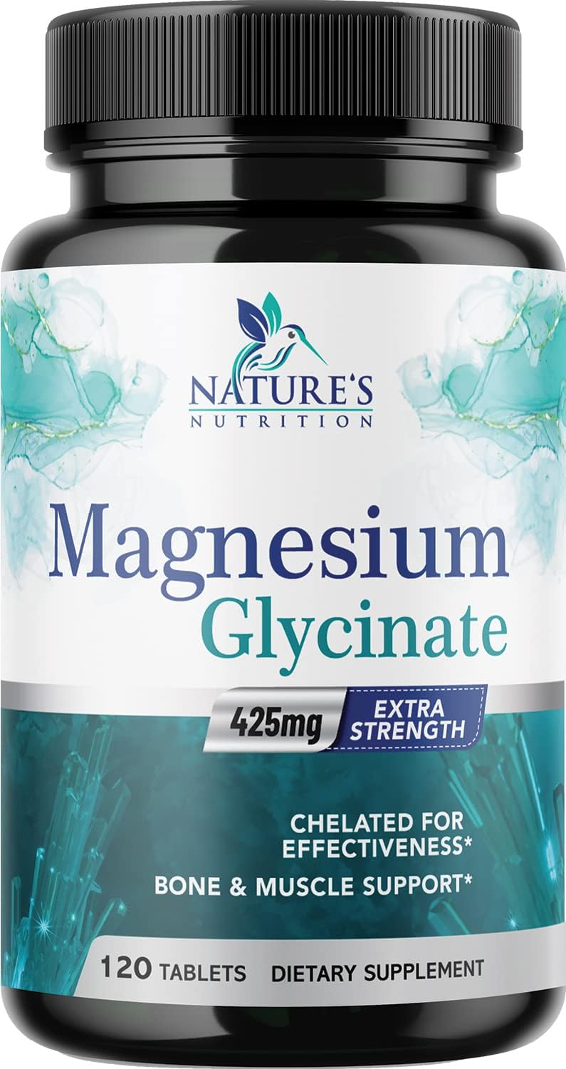 Suplemento Glicinato de magnesio 425 mg con calcio  vegano