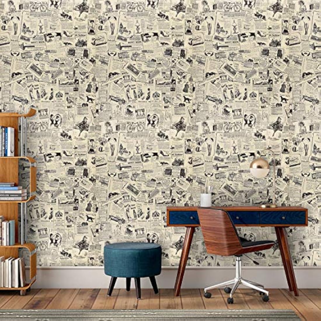 Wenmer papel de contacto de periódicos vintage autoadhesivo