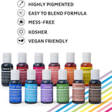 Colorante Alimentario Liqua-Gel Chefmaster - 12 Colores Fade-Resistant