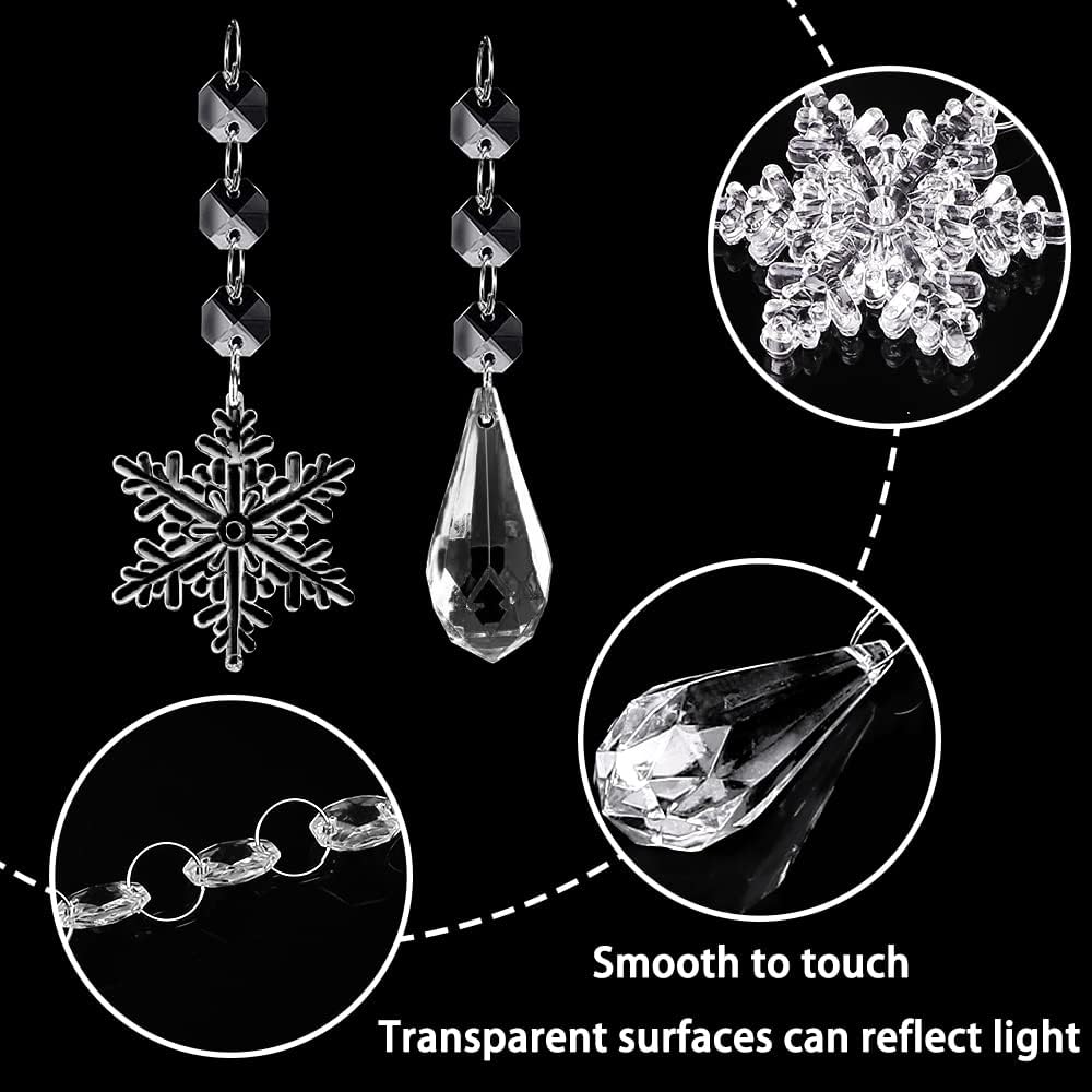 Decoraciones de Cristal para Árbol YUJUN 38PCS Copos de Nieve