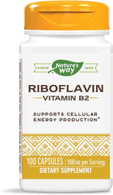 Suplemento Riboflavina Vitamina B2  100 mg  100 Cápsulas