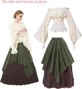 Disfraces camisa y falda verde talla XXL