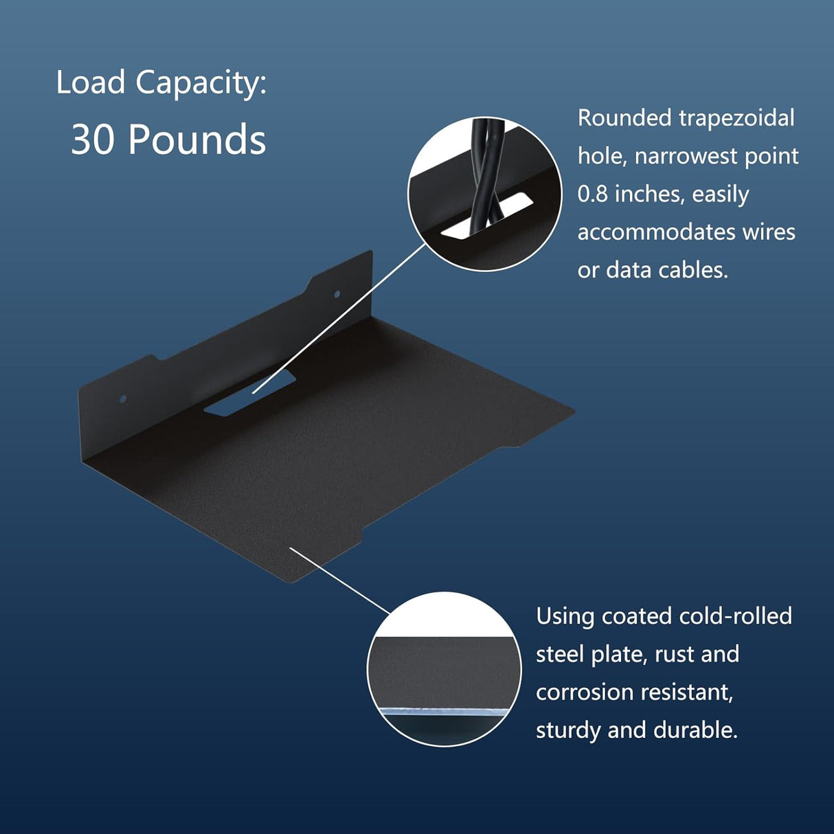 Estante Metálico Flotante, Soporte para Proyector, Modelo Mediano